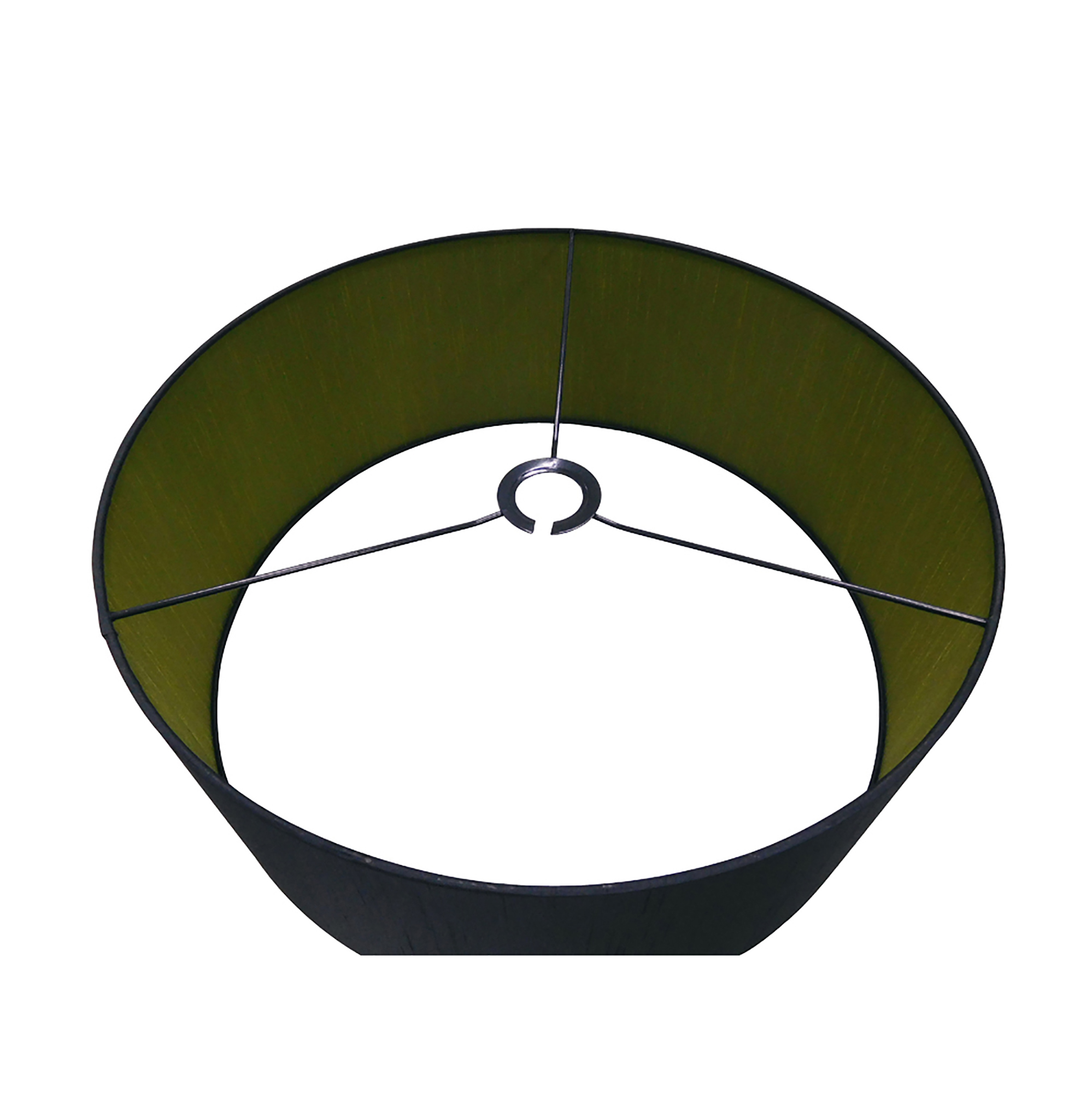 Baymont 50cm Semi Flush 3 Light Polished Chrome, Midnight Black/Green Olive, Frosted Diffuser DK0331  Deco Baymont CH BL/GR